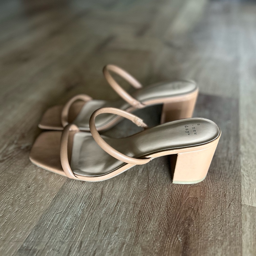 Nude Block Heel Sandals